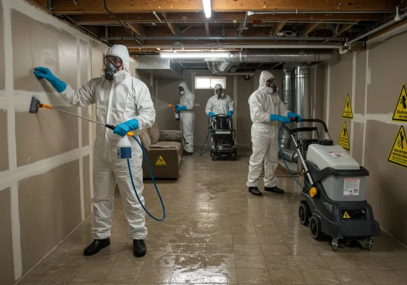 Basement Moisture Removal and Structural Drying process in Brownsburg, IN